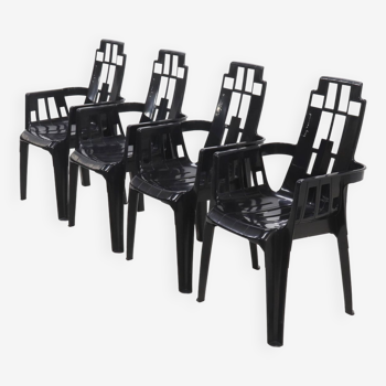Set of 4 Boston Chairs by Pierre Paulin for Henry Massonnet France 1980s