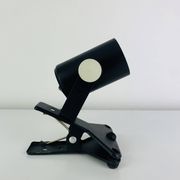 3 clip-on spotlights, black metal, 1960s, vintage