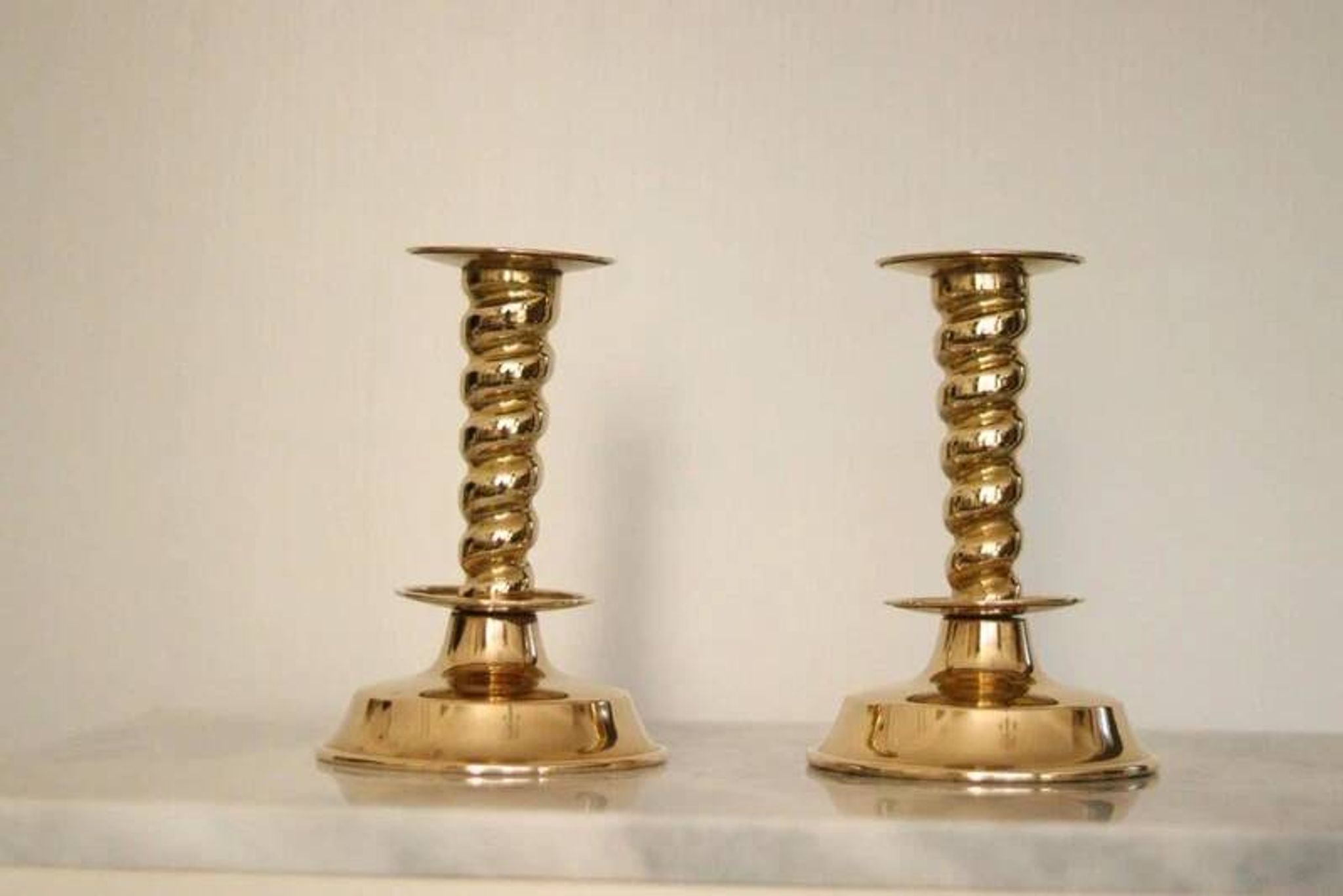 Pair of Swedish mid-century candlestick holders