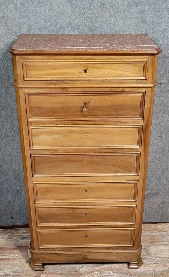 Napoleon III period secretary in a faux walnut chest of drawers