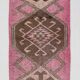 Tapis herki runner rose et marron 3x10, 307x88cm