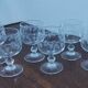 Set of 6 water glasses on crystal feet, grape decoration and vine shoot Luminarc
