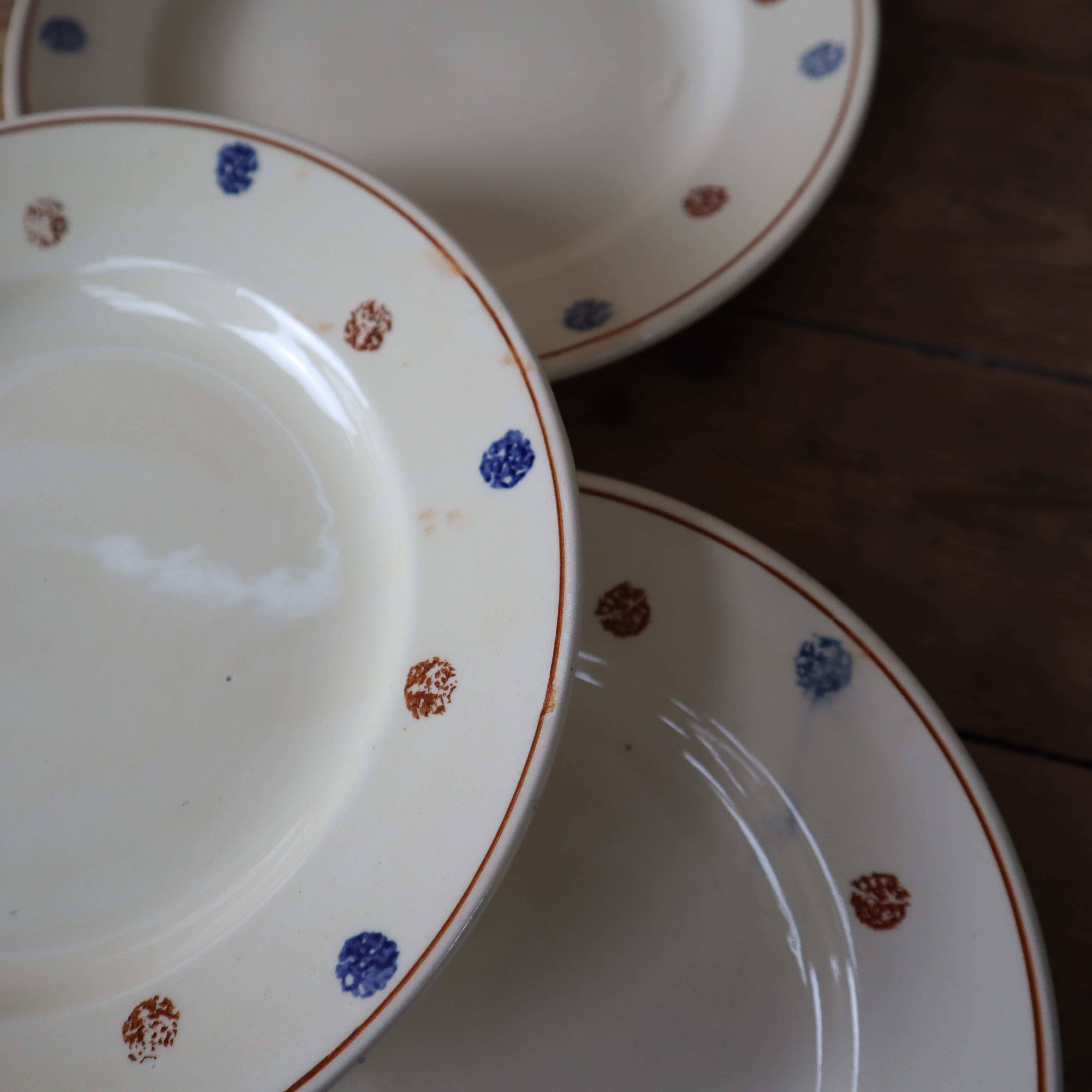 6 old flat plates from Sarreguemines