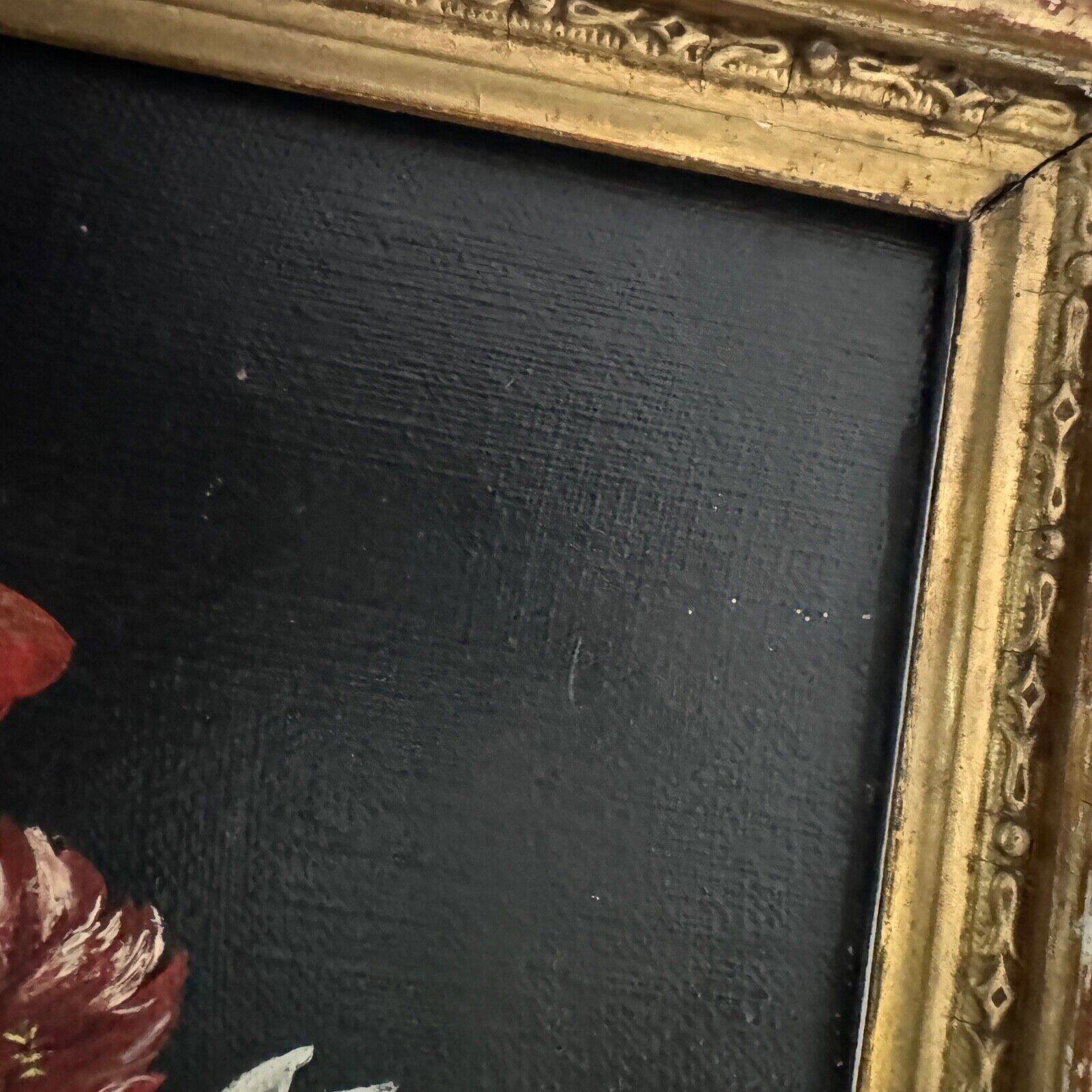 Oil on canvas still life with flowers in a vase early 20th century
