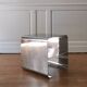 Chevet, table d'appoint inox et plexiglass, 1970