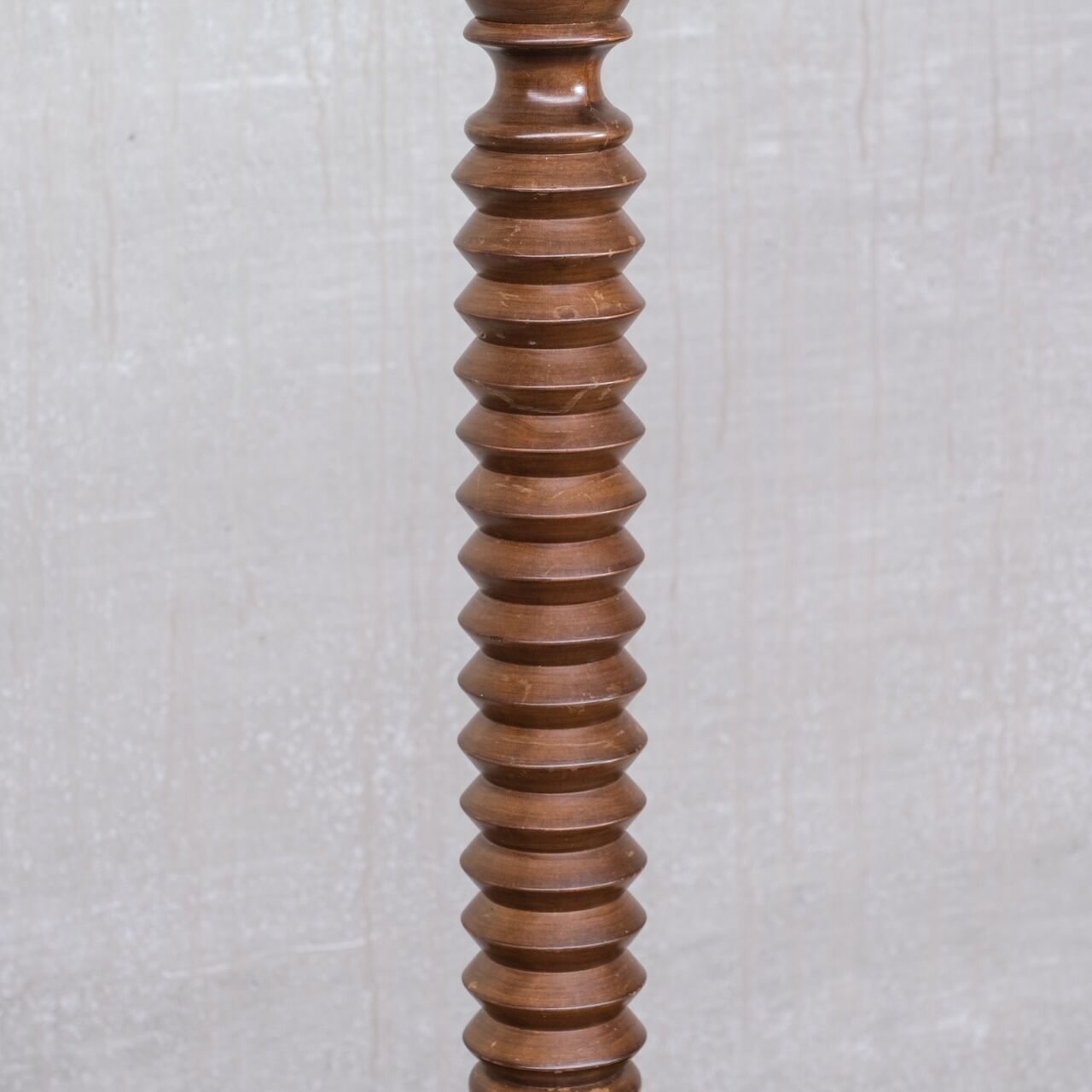 Art deco french turned oak floor lamp