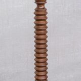 Art deco french turned oak floor lamp