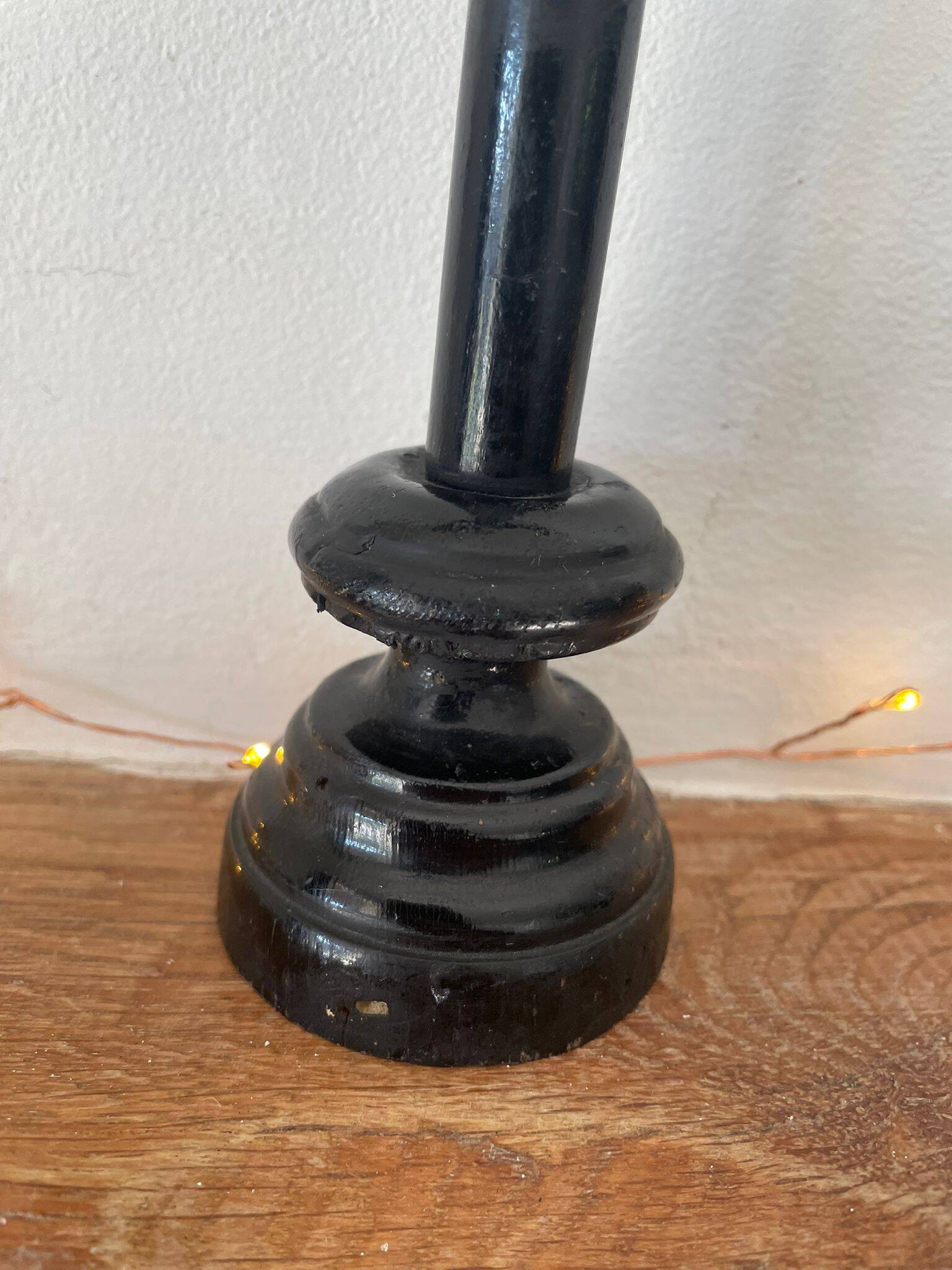 Blackened wood crucifix on base (26 cm)