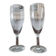 2 ancient engraved blown glass flutes