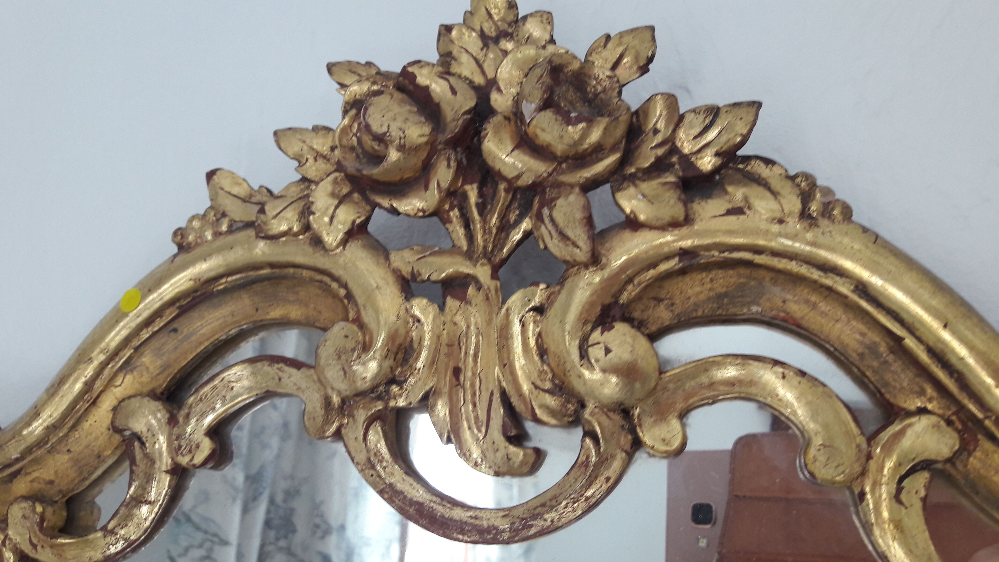 Louis XV-style gilded wood mirror - 55x42cm