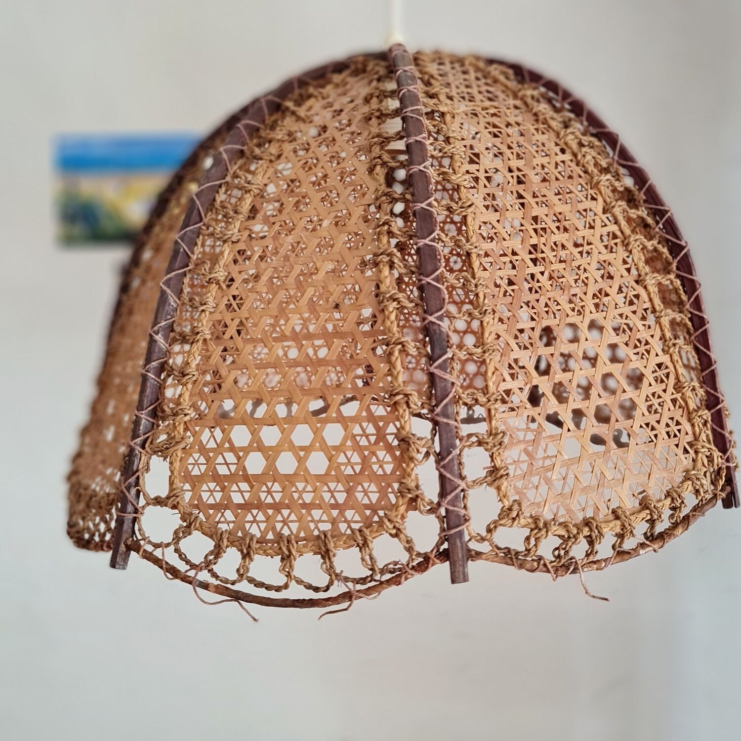 Wicker pendant light