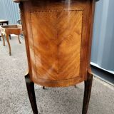 Chest of drawers old marquetry marble top style louis xvi