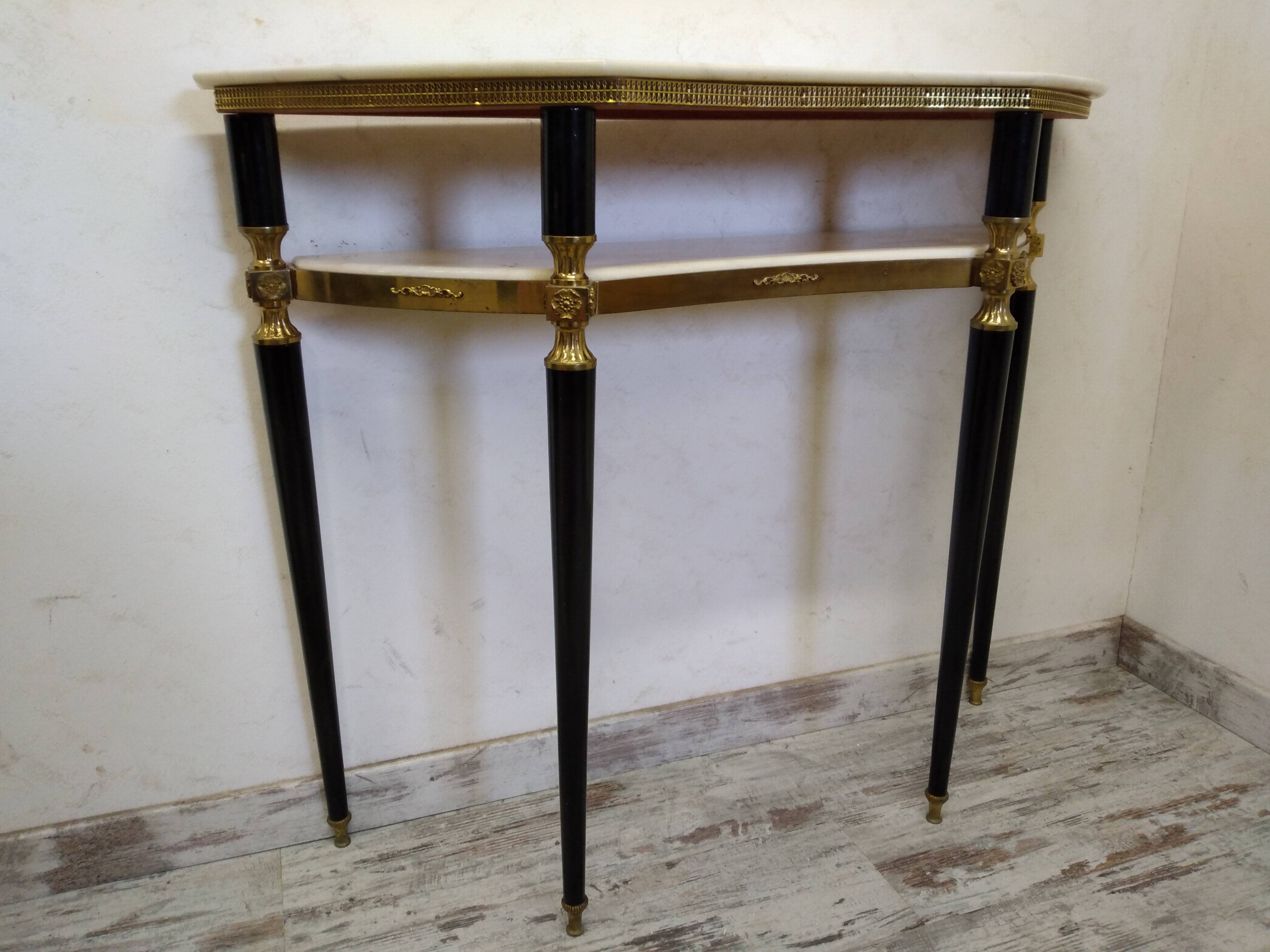Vintage Italian half-moon console
