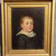Huile sur panneau de bois, portrait d'enfant époque Empire