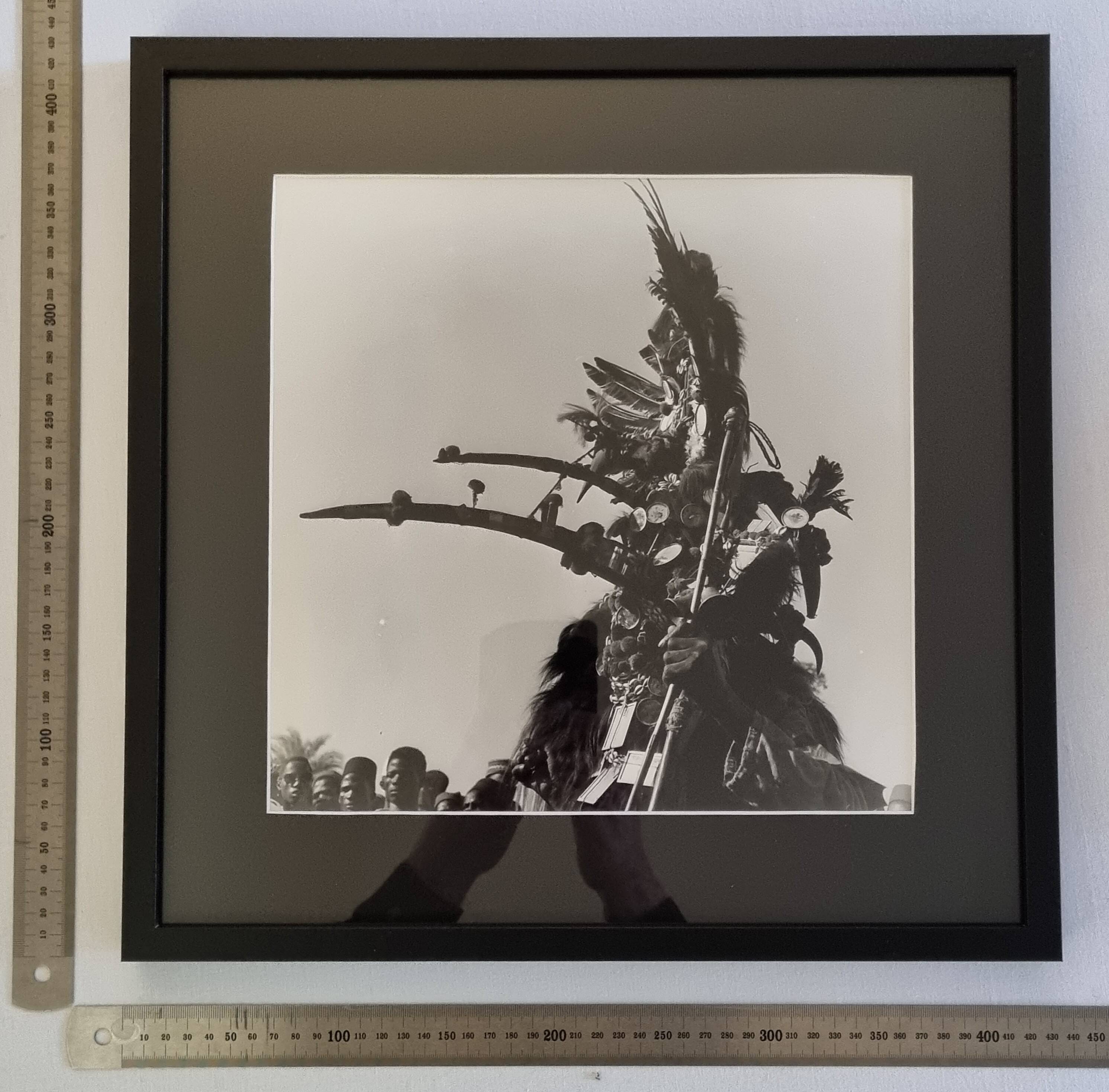 Silver photography Ceremonial character with headdress 44x44 cm