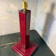 Bordeaux red leather desk lamp from Tanneur, vintage.