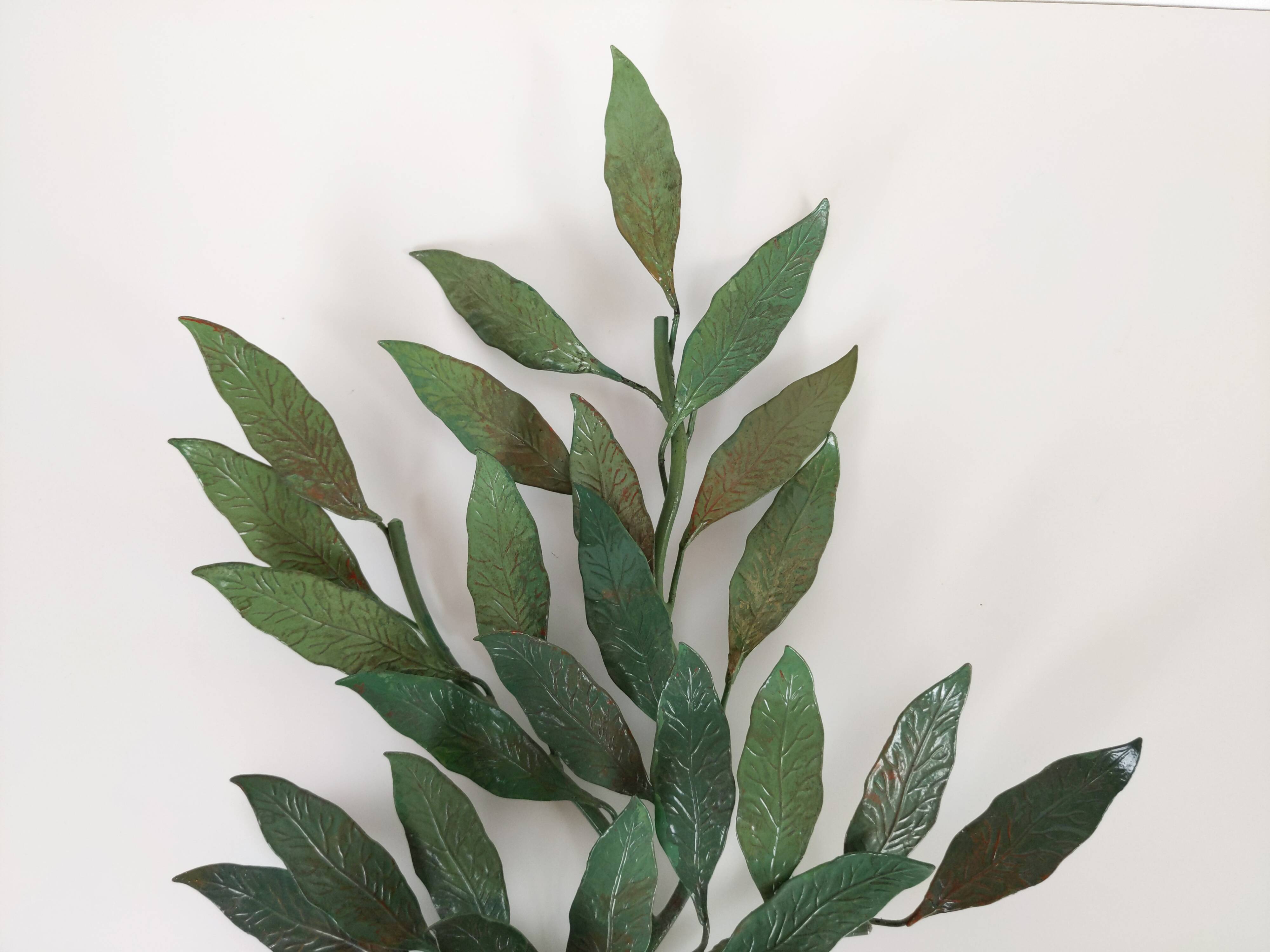 Applique murale feuilles vertes et dorées
