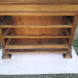 Louis Philippe walnut veneer 5 drawers with black marble tray and key