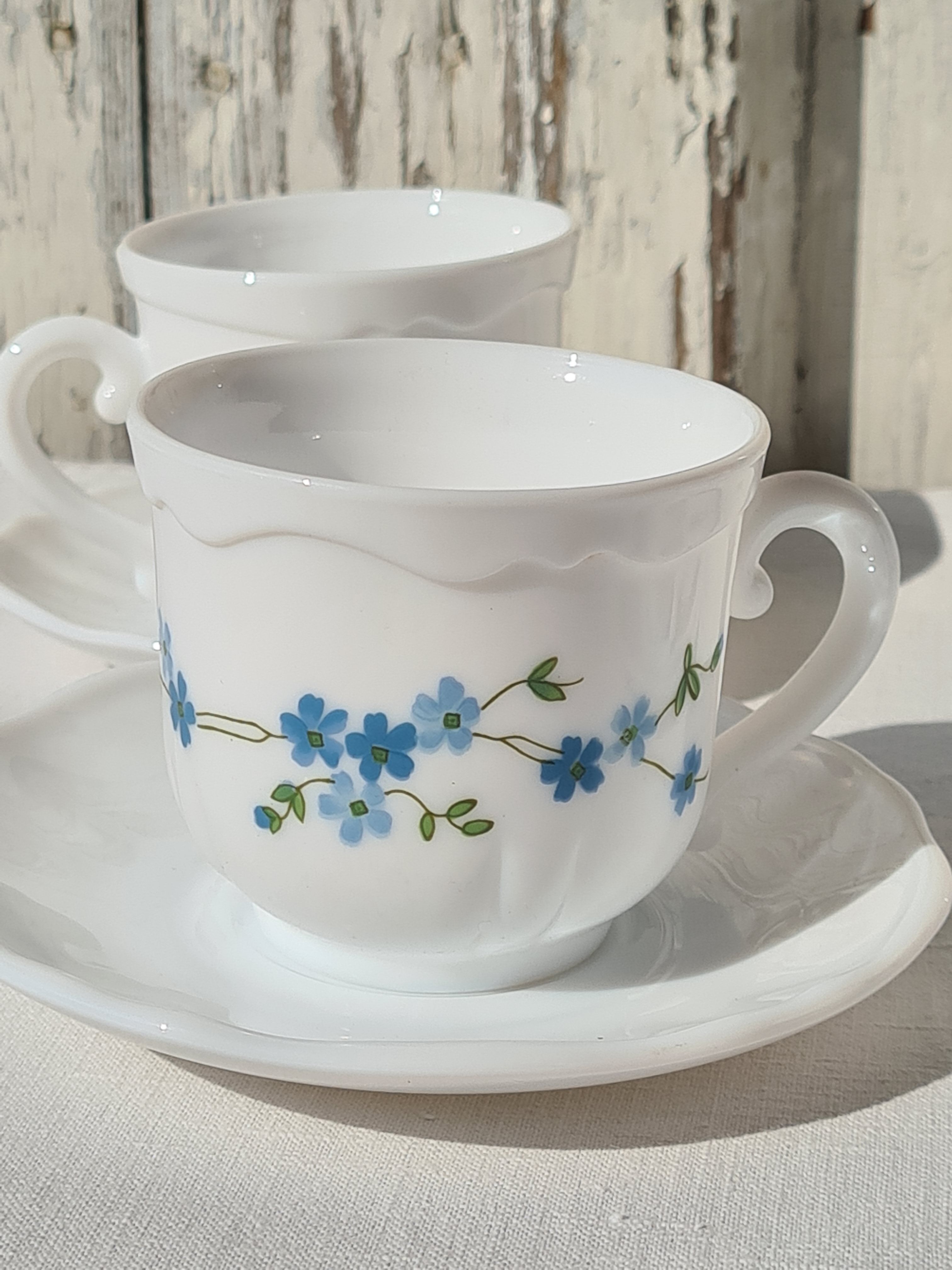 Arcopal forget-me-not Veronica and pourer cups