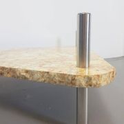 Brutalist Triangle Coffee Table in Marble and Stainless Steel, 1970s