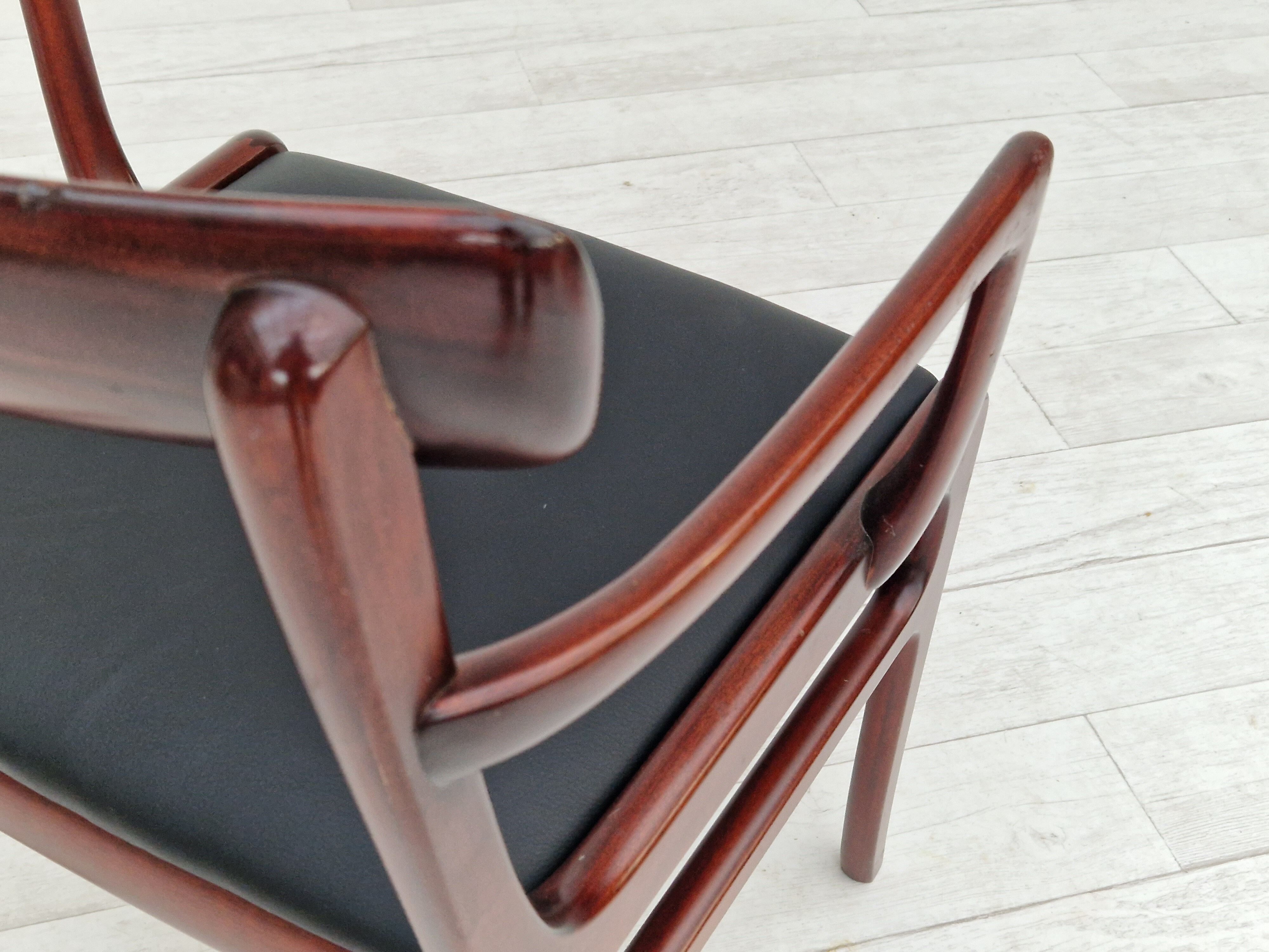 Danish design by Ole Wanscher, set of dining chairs 70s,
