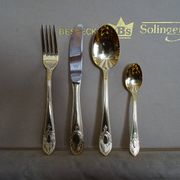 Ménagère Bestecke Solingen 70 pieces gold plated 24 carat for 12 people