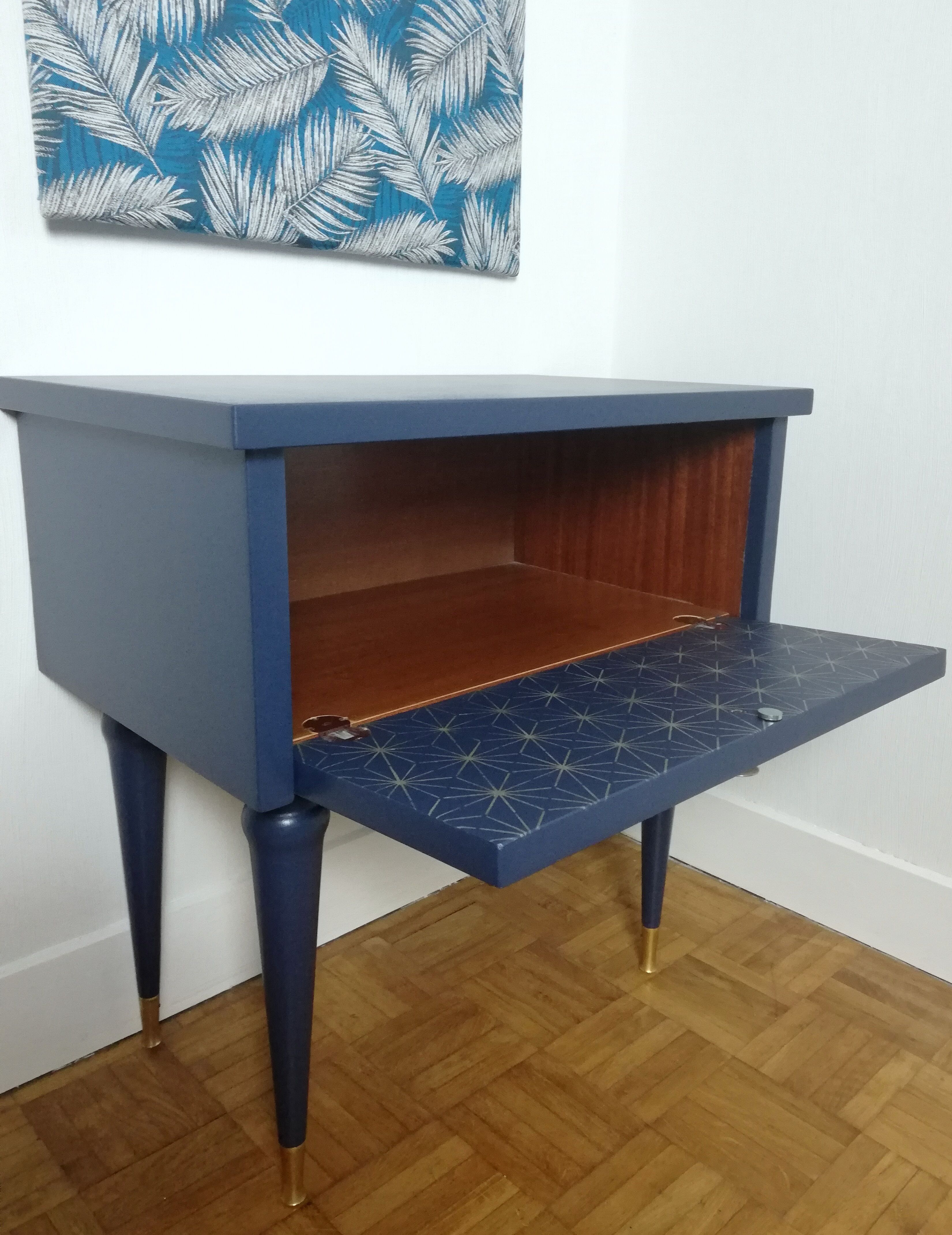 Bedside 60s blue night