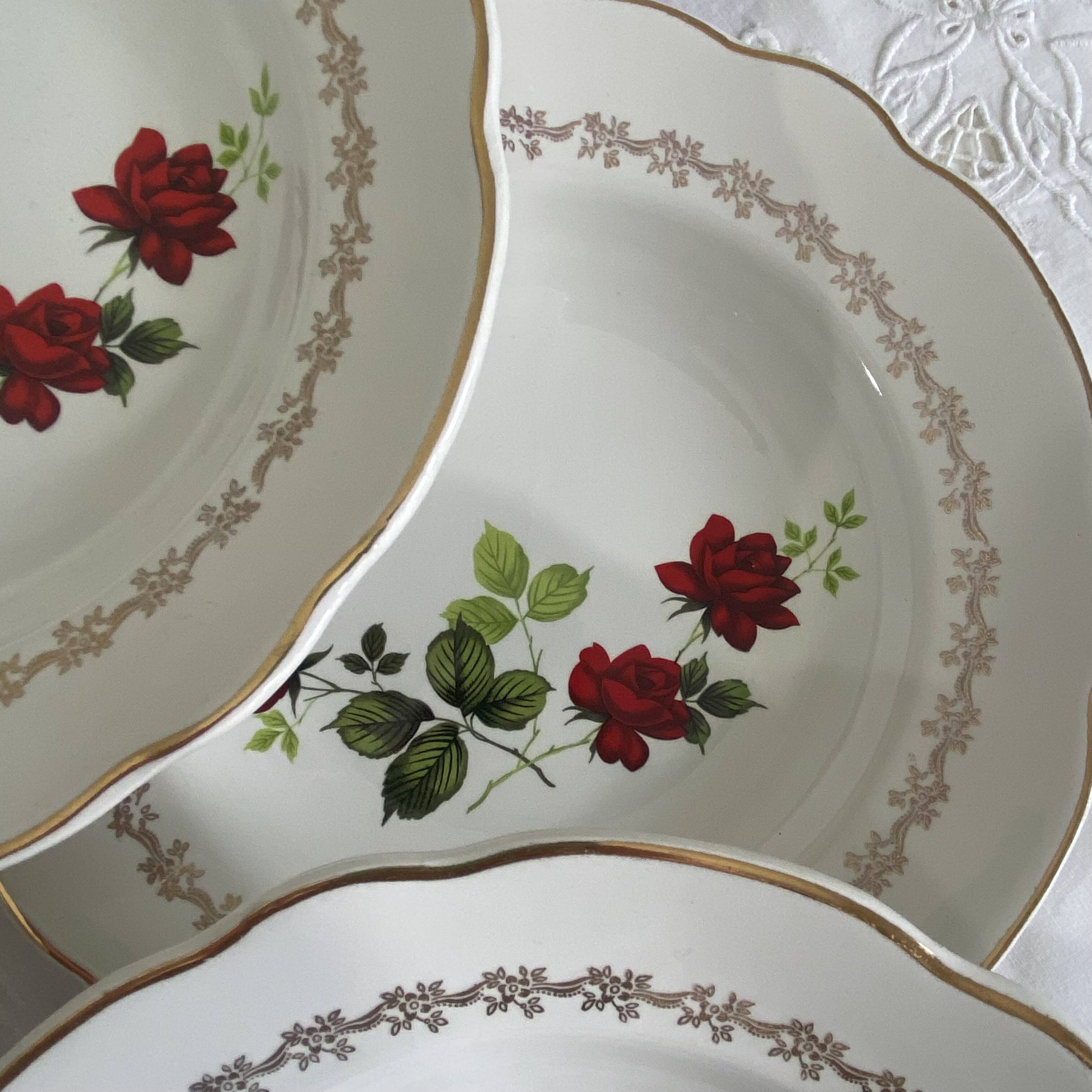 6 assiettes creuses faïence ancienne manufacture française de Sarreguemines