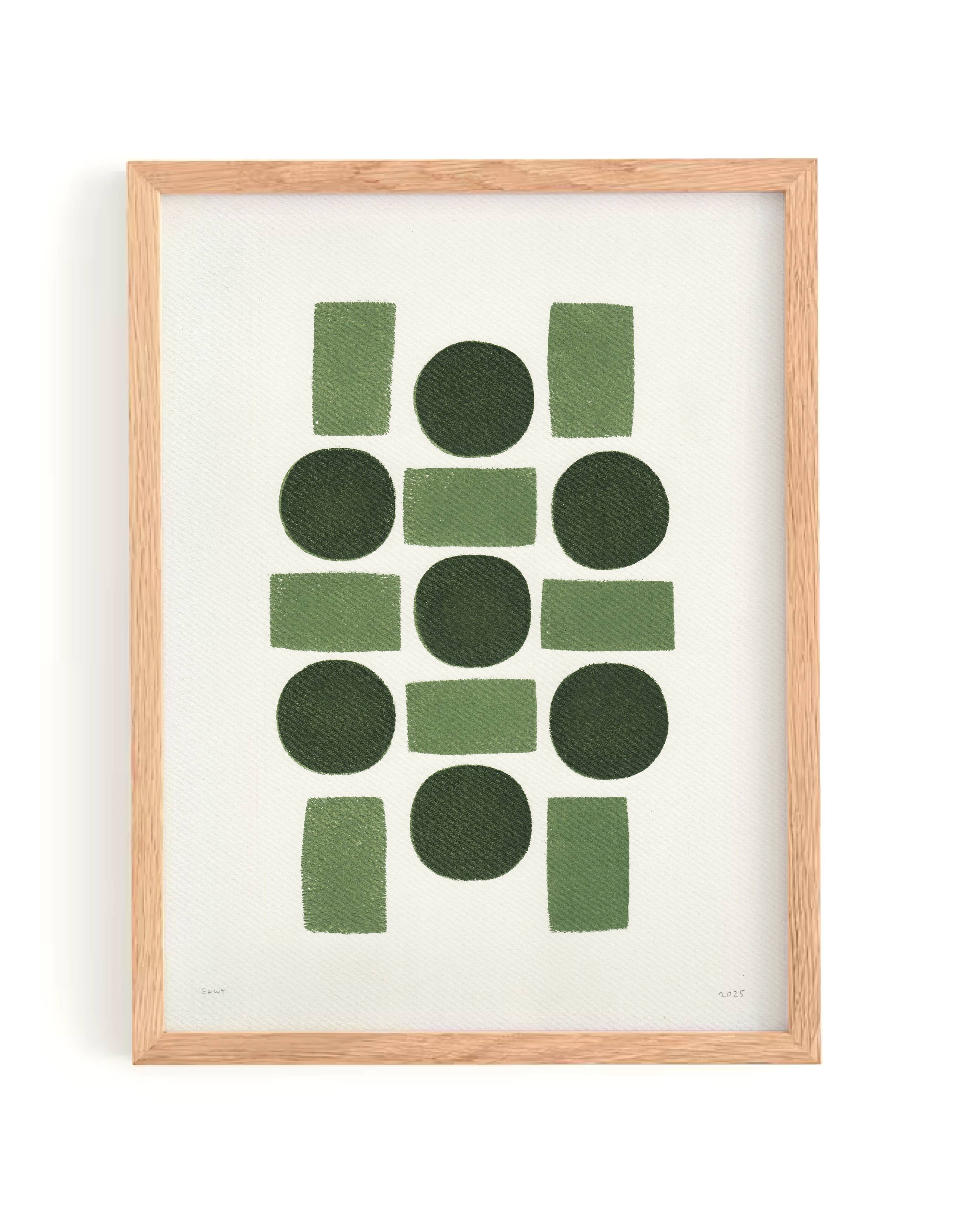 Abstract geometric painting - 30x40cm - acrylic on paper signed Eawy