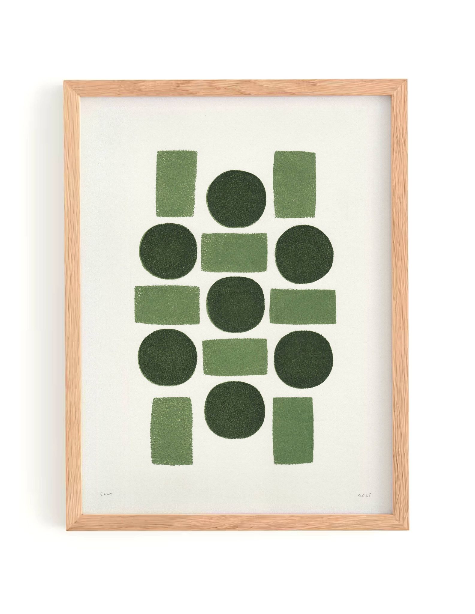 Abstract geometric painting - 30x40cm - acrylic on paper signed Eawy