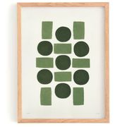 Abstract geometric painting - 30x40cm - acrylic on paper signed Eawy