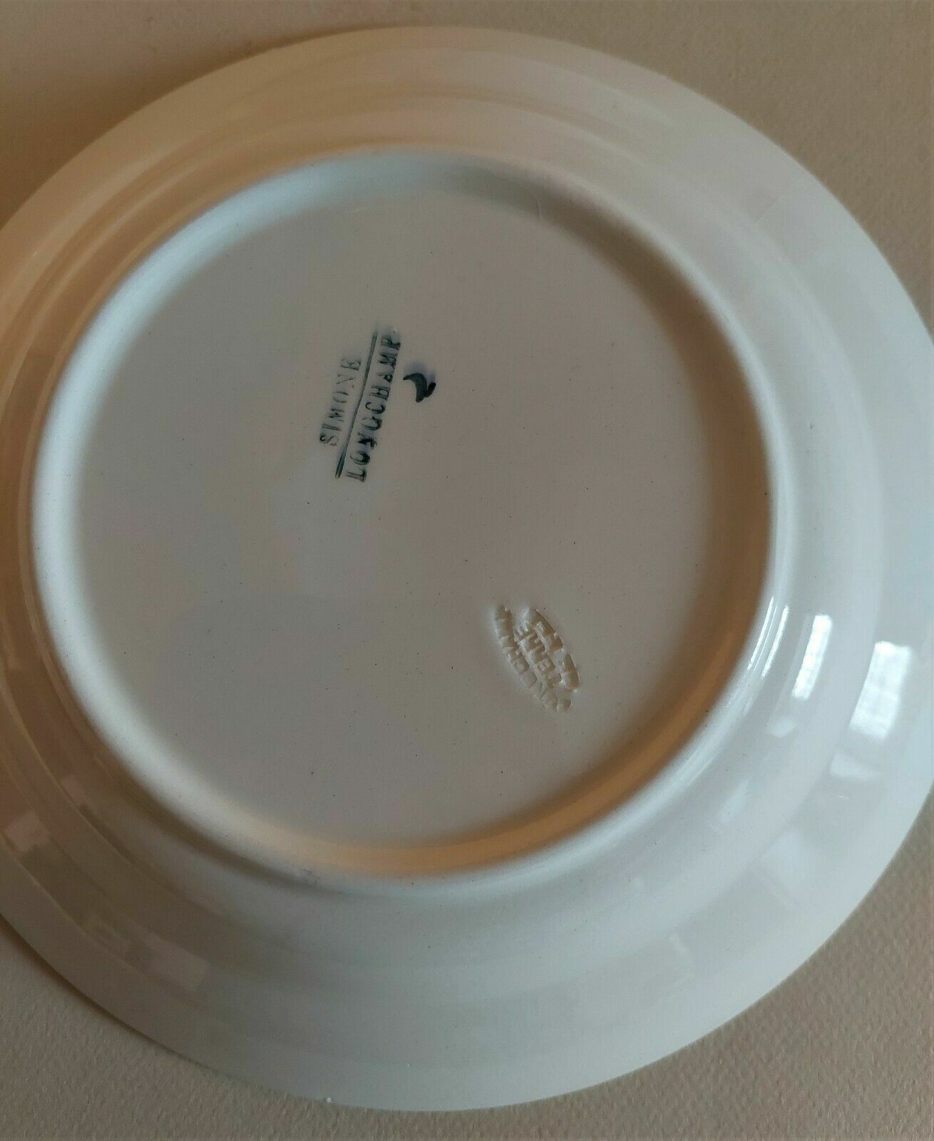 Hollow plates series of six earthenware from Longchamp décor Simone