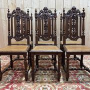 Série de 6 chaises haute époque