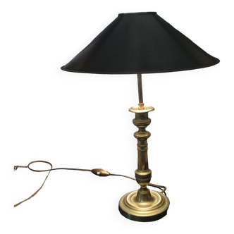 Empire style brass candle holder lamp