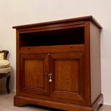 Small 70s TV cabinet in solid cherry wood