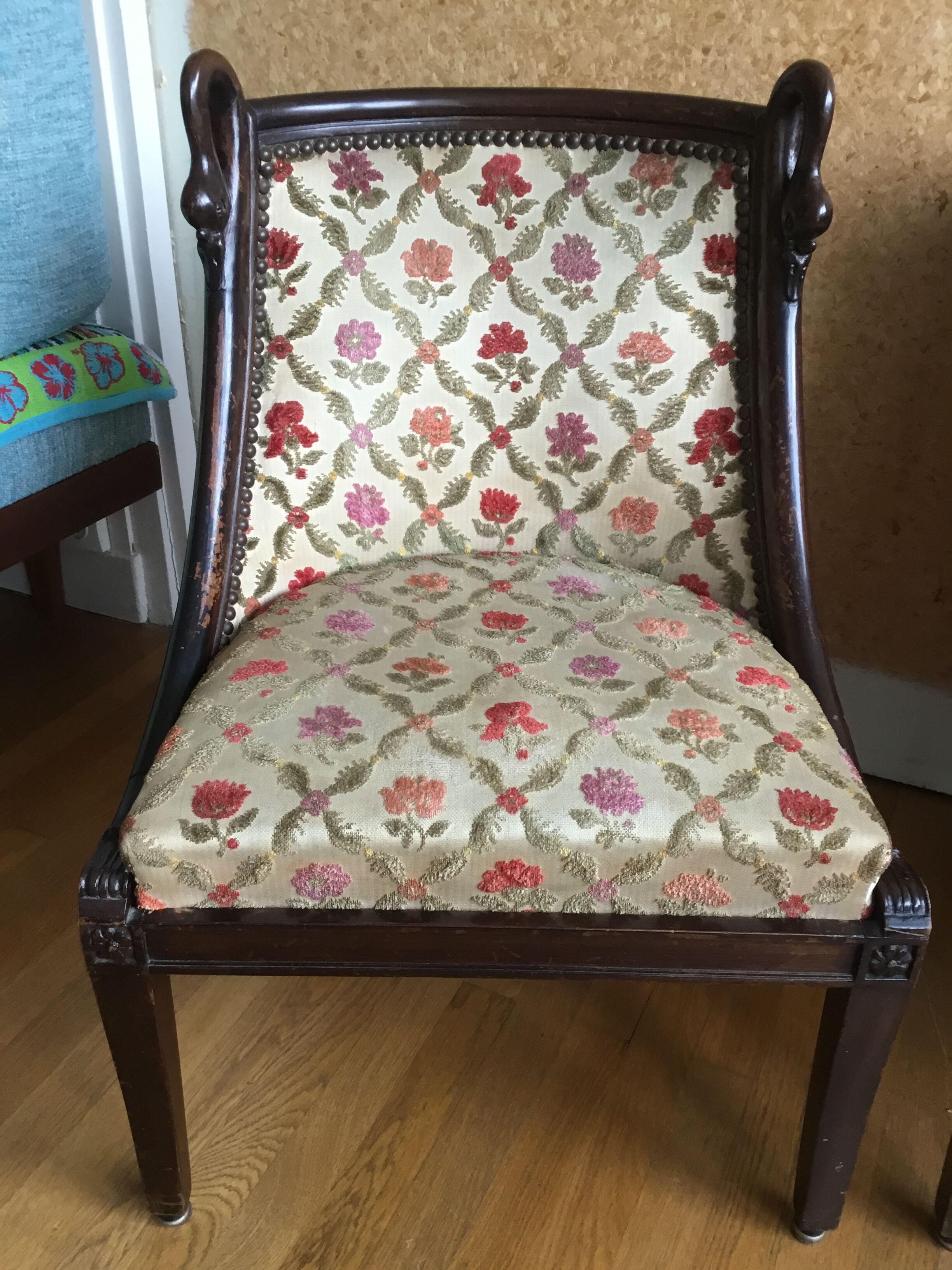 Pair of gooseneck gondola chairs