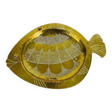 Brass fish catchall, vintage