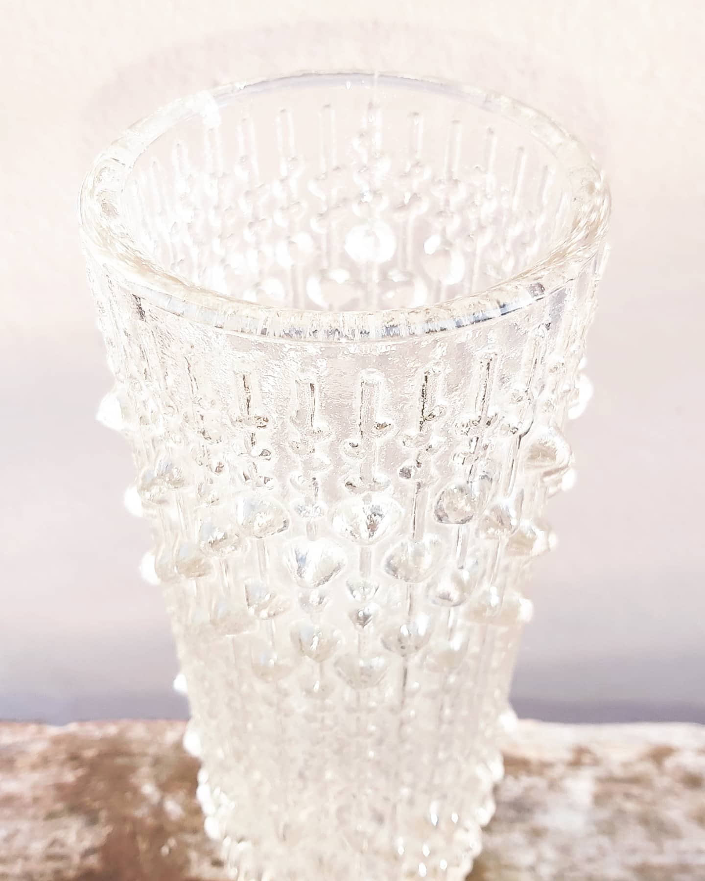 Brutalist crystal vase 1970