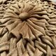 Round vintage cushion in pleated velvet