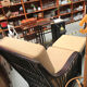 Rattan armchair and footrest