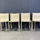 Beige leather dining chairs by Cattelan Italy, set of 4 - 1980s
