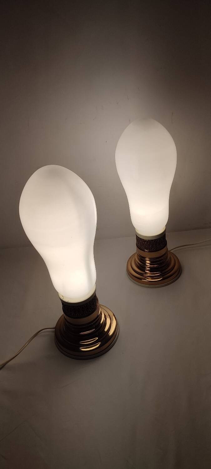 Par de lámparas de mesa. España, 1960s.