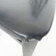 Antonio Sibau black leather dining room chairs, Italy 1980's