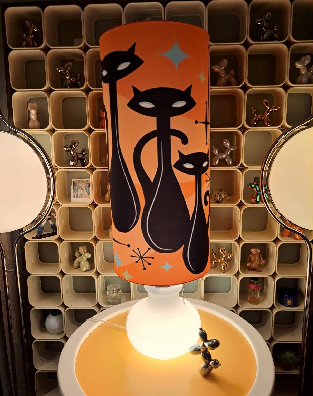 Lampe de Sol XL ou à poser Opaline, double éclairages Seventies
