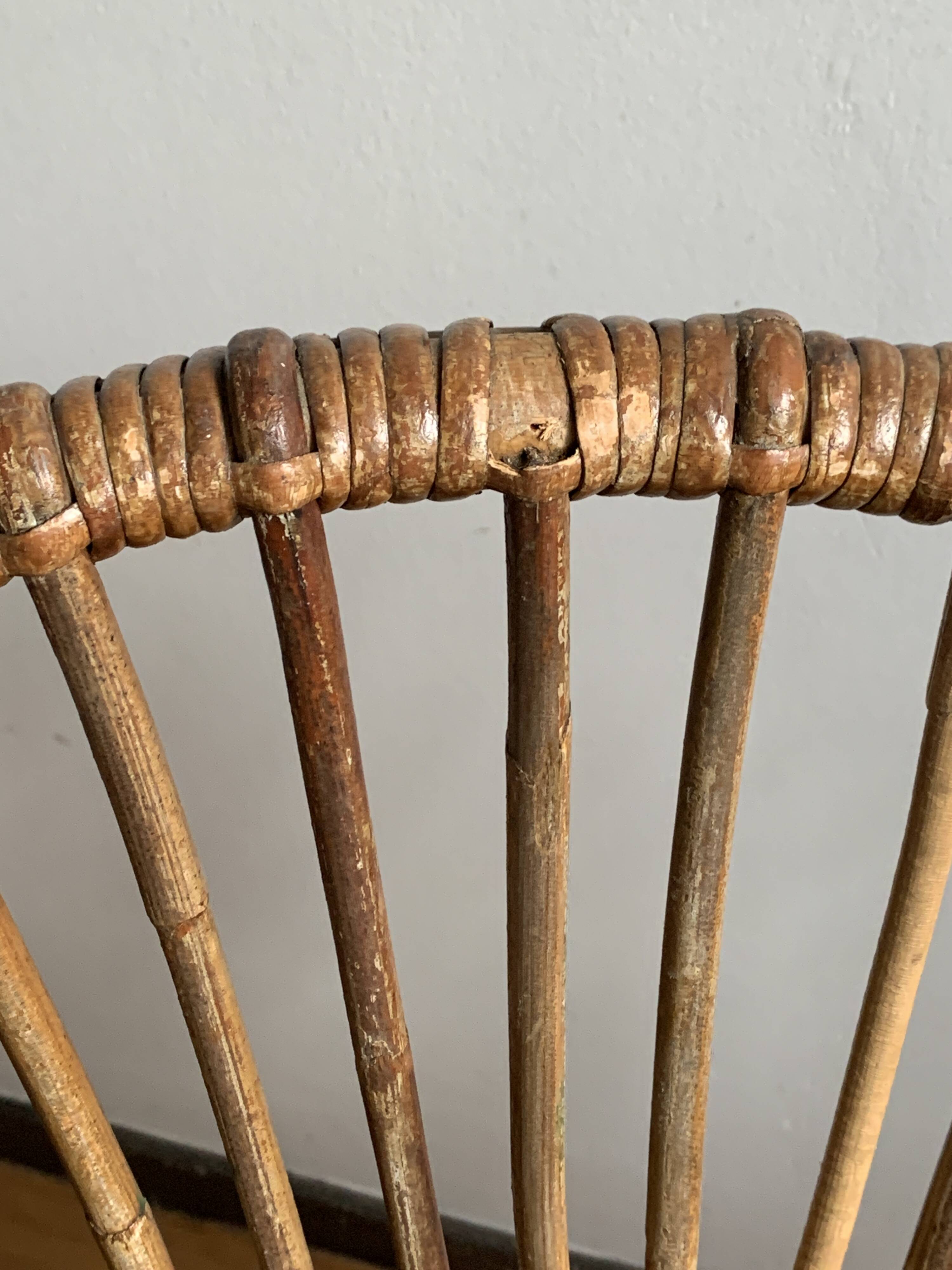 Basket rattan armchair