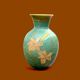 Vintage cloisonné enameled brass vase - 17 cm