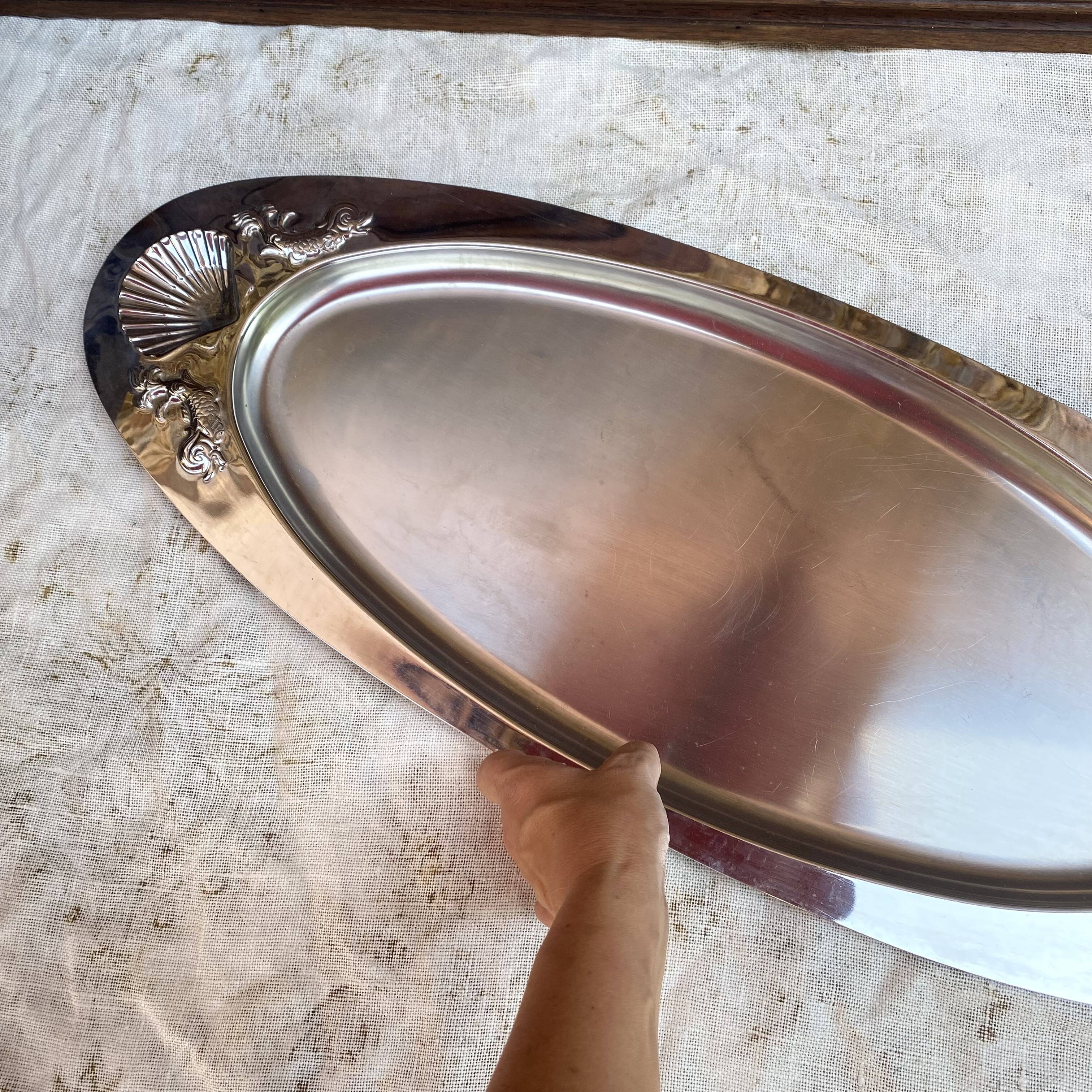 Stainless steel plate for fish and shellfish Jean Couzon