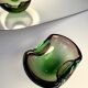 Ashtray / trinket dish in green and pink attributed to Murano 1950/60.