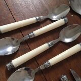 Set covered with 70s stainless steel table