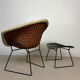 Diamond chair & ottoman by Harry Bertoia for Knoll